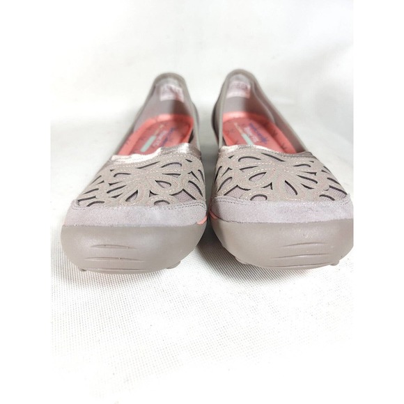 SKECHERS Women Earthfest Repurpose Gray/ Pink Embroidered Flats 49272 (Size 8.5) - Picture 1 of 8